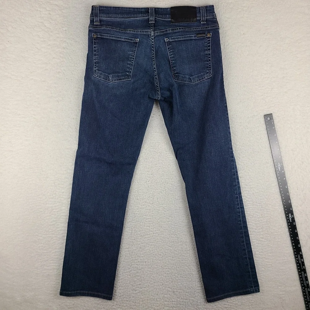 Fidelity Jeans Men 34x28 Blue Slim Straight Jimmy KRUSH Medium Wash Denim HEMMED